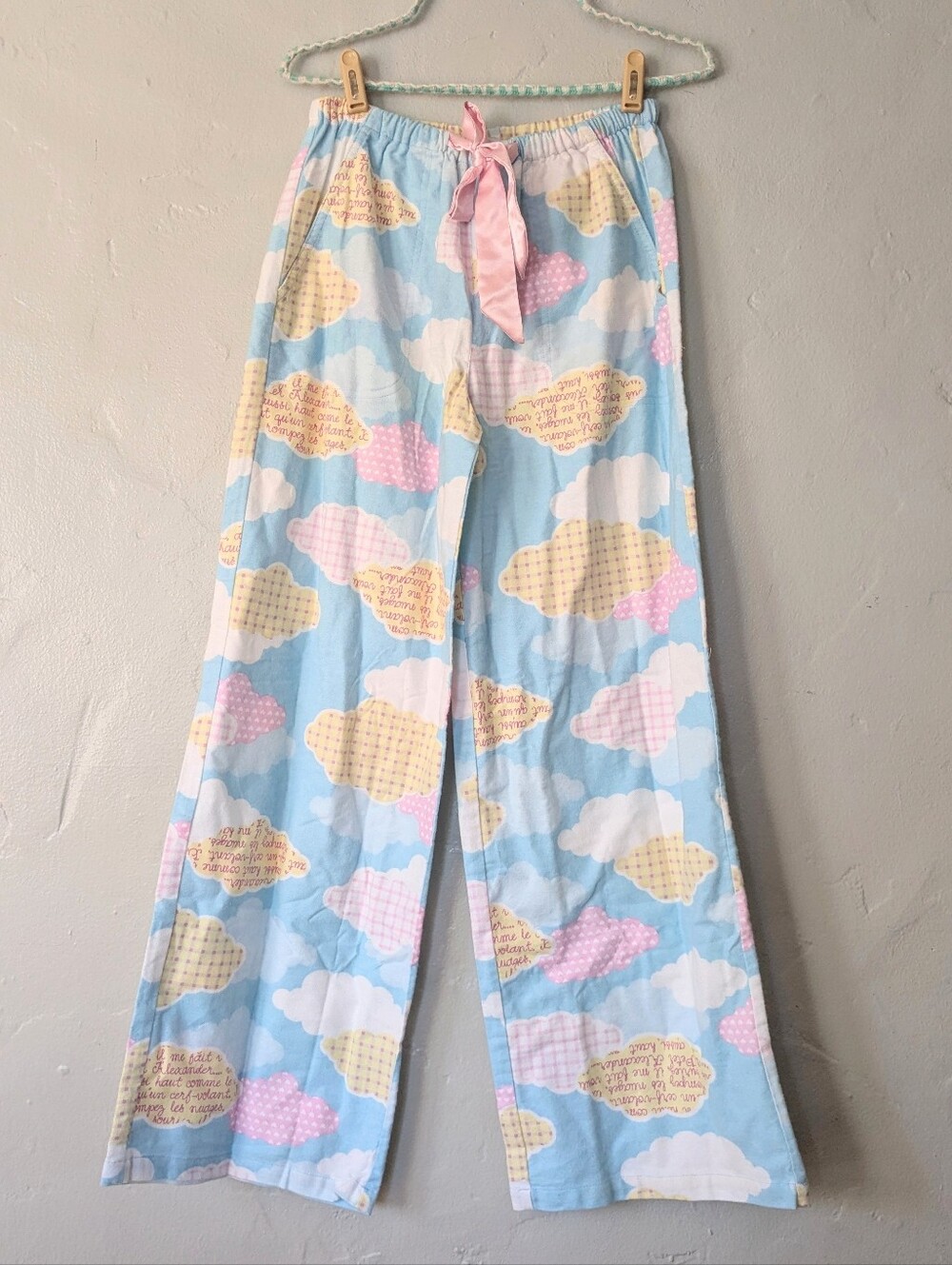 Peter Alexander Cloud Pajama Pants NWT XS Blue Pink Pastel Sleepwear